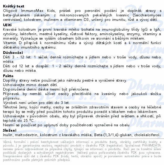 Oligovit Immunomax Kids 10x2.25g Galenika