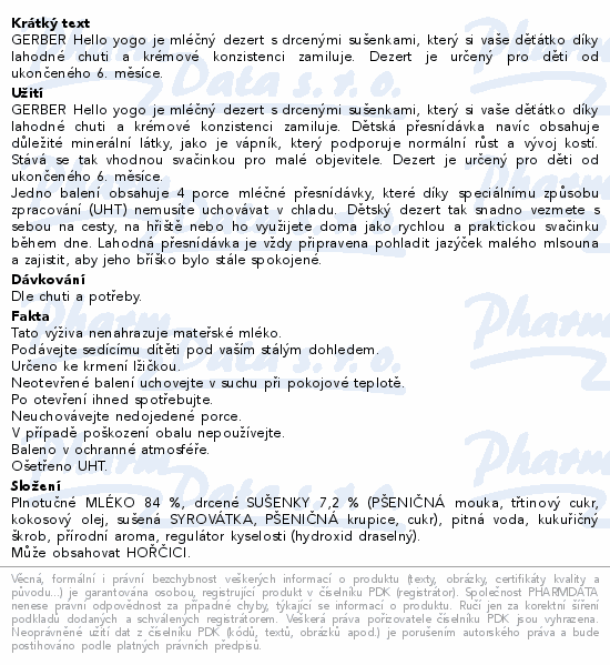 Gerber Hello yogo ml.dezert sušenkový 4x100g 6m+