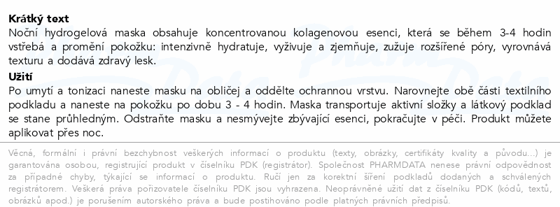 Biodance kolagenová látková pleťová maska 34g