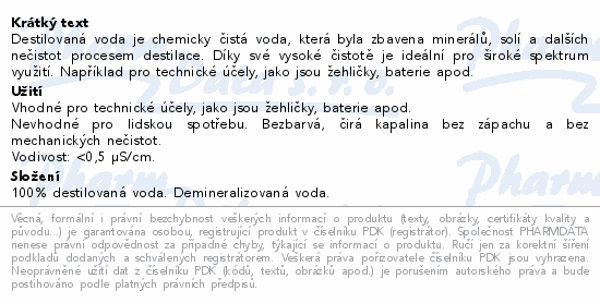 Allnature Destilovaná voda 3l