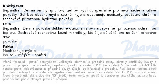 Bepanthen Derma jemný sprchový gel 200ml