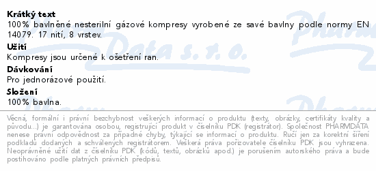LIVSANE Nesterilní gázové kompresy 5x5cm 100ks