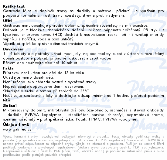Gastrocid Mint tbl.30 Galmed