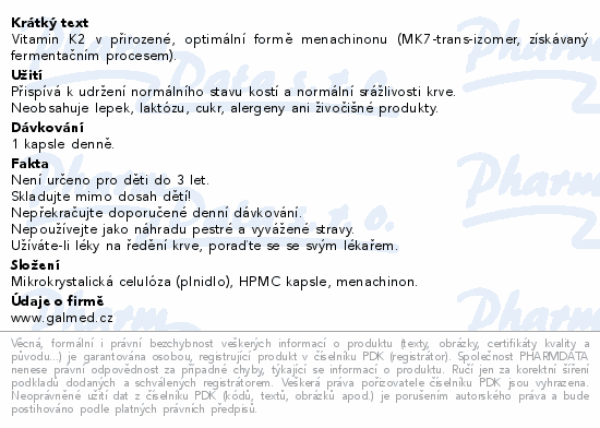 Vitamin K2 cps.60 Galmed