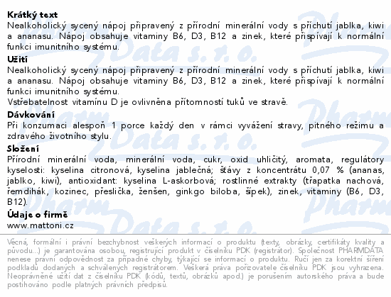 Mattoni Imuno jablko kiwi ananas 0.7l