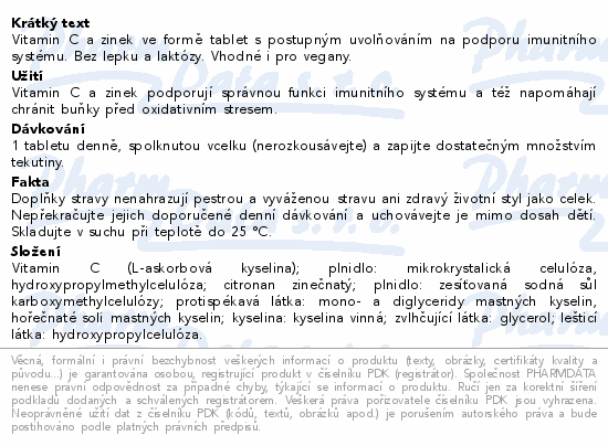 LIVSANE Vitamin C+Zinek tbl.60