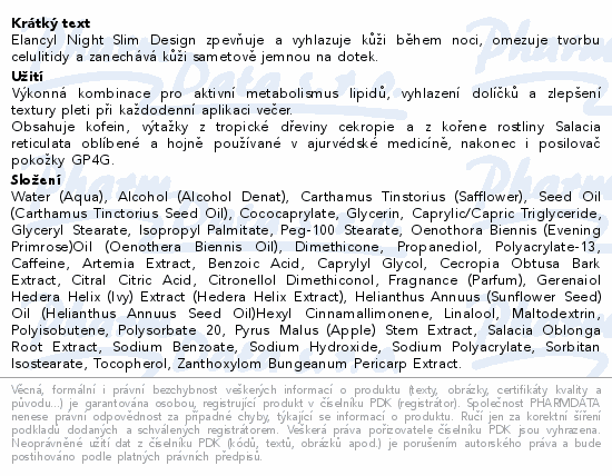 ELANCYL Slim Design Night Stubborn Cellulite 200ml