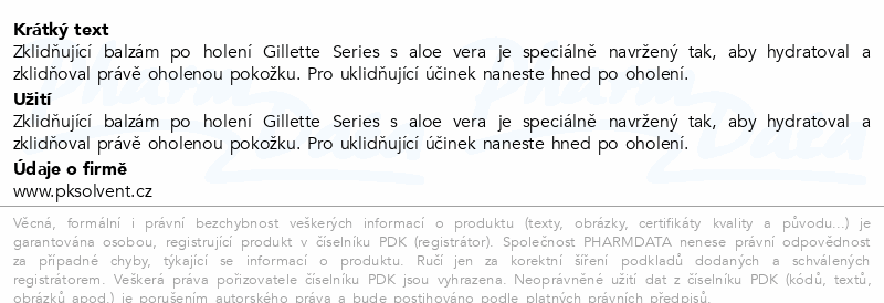 Gillette Soothing Sensitive balzám po holení 100ml