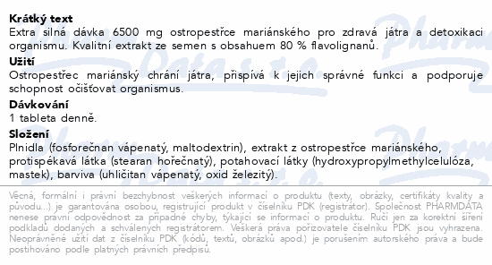 GS Ostropestřec 6500mg tbl.70+30 XXL