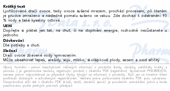 Organis Dračí ovoce mrazem sušené 30g