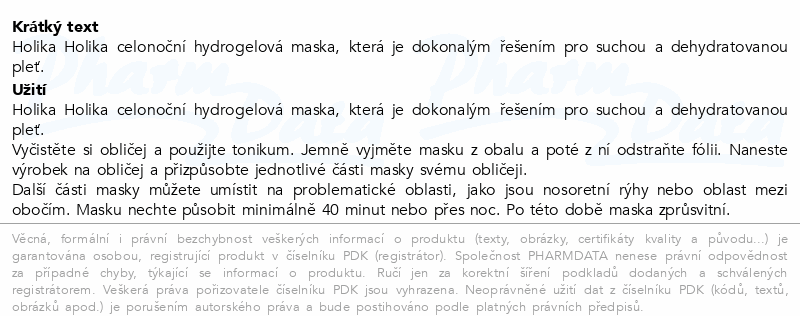 Holika Holika The Real hyaluron.gelová maska 35g