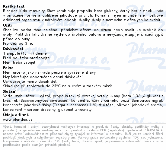 Blendea Kids Immunity Shot 10x10ml