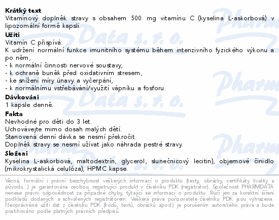 Adelle Davis Liposomal vitamin C 500mg cps.60