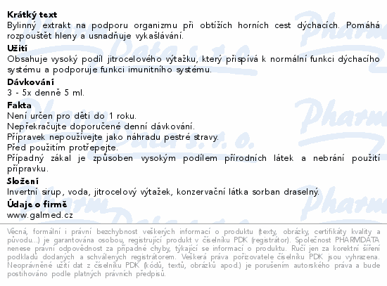 Jitrocelový extrakt 125g Galmed