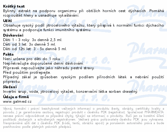 Jitrocelový extrakt 310g Galmed