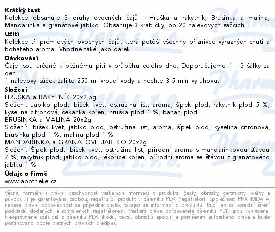 Apotheke kolekce ovocné čaje mix 3x20sáčků