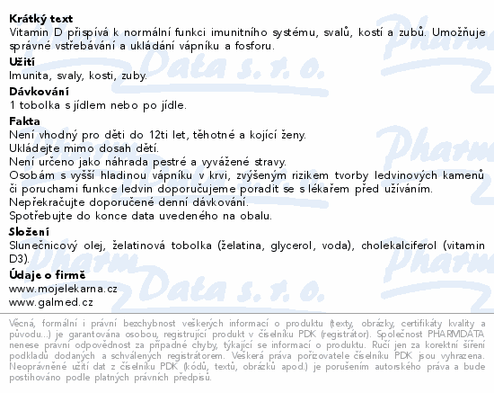 Vitamin D3 tob.60+20 Moje lékárna