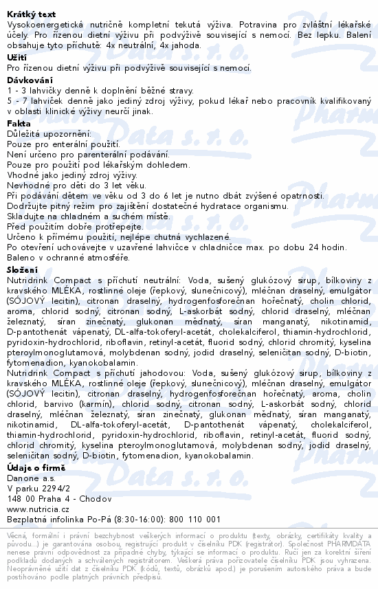 Nutridrink Compact 6+2 (neutral-jahoda) 8x125ml