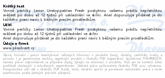 Lenor Unstoppables Fresh vonné perličky 735g