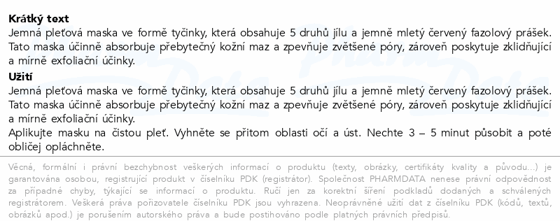 Madagascar Centella jemná pleť.maska v tyčince 27g