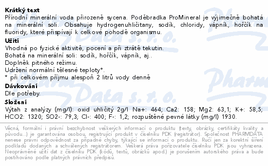 Poděbradka ProMineral 700ml