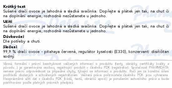 Organis Dračí ovoce sušené 250g