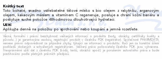 WELEDA Rakytníkové regenerační tělové mléko 250ml