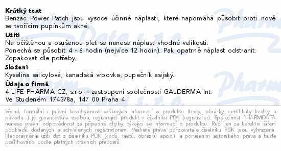 Benzacare Power Patch 36ks