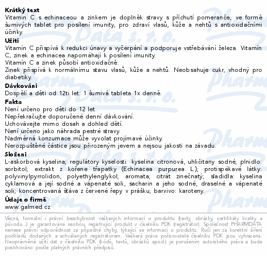 Vitamin C 1000mg echin.zinek eff.tbl.24 XXL Galmed