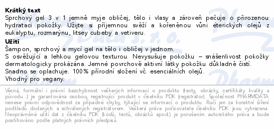 WELEDA For Men Active Fresh 3v1 sprchový gel 200ml