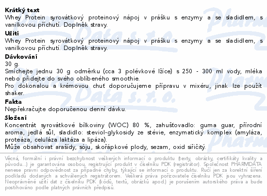 LIVLIFE Whey Protein s příchutí vanilka 500g