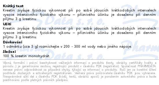 Organis Creatine Monohydrát 300g