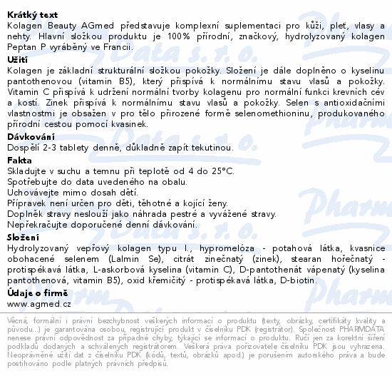 Kolagen Beauty biotin+vitamín C tbl.110 AGmed