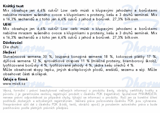 Mixit Müsli low carb Borůvka 400g
