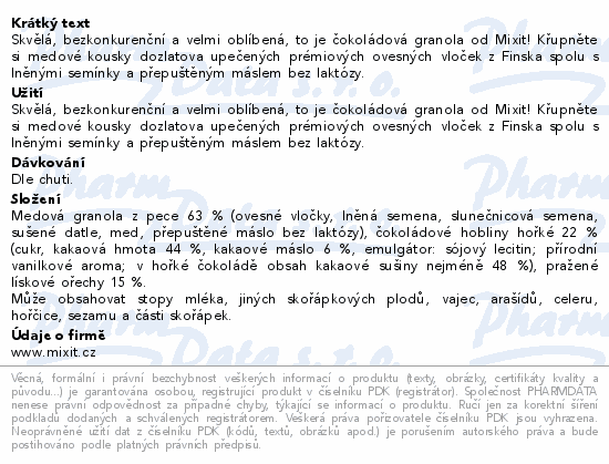 Mixit Granola Čokoláda&lískové ořechy 570g