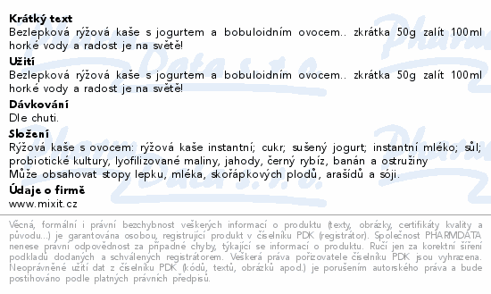 Mixit Kaše Bobule v rejži 380g