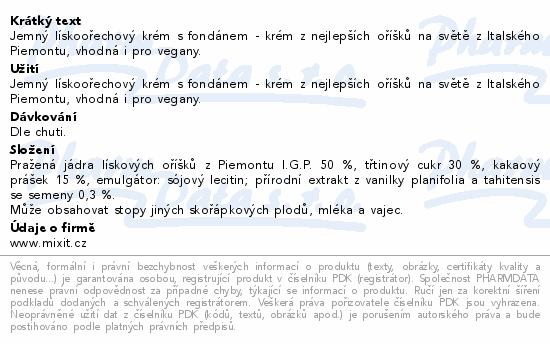 Mixit Fondán tmavá čokoláda s lískov.oříškem 200g