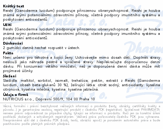 Reishi 500mg gummies 60ks