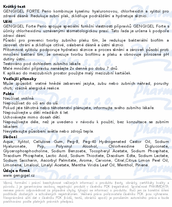 GENGIGEL Forte Perio gel na dásně 8ml