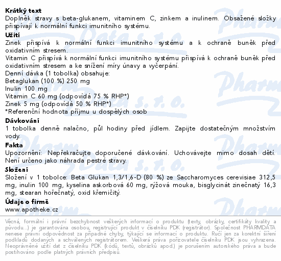 Apotheke Beta glukan tob.90