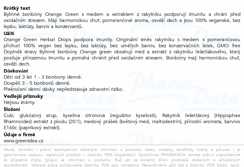 Green idea ORANGE GREEN Herbal Drops 100g