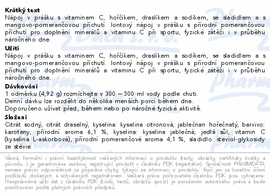 Allnature Sportlab Elektrolyty mango+pomeranč 295g