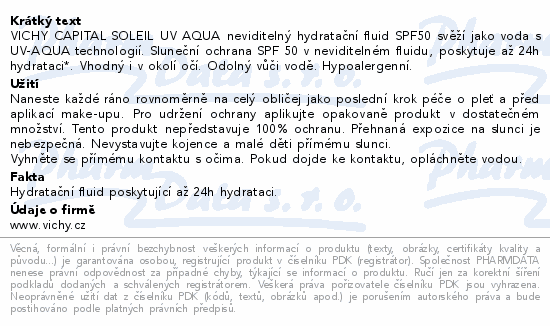 VICHY CAPITAL SOLEIL UV AQUA fluid SPF50 50ml