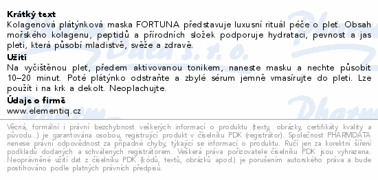 FORTUNA Marine Collagen Daily Mask Pack 1ks