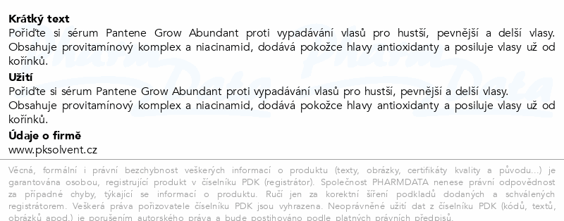 Pantene Pro-V Grow Abundant sérum 60ml