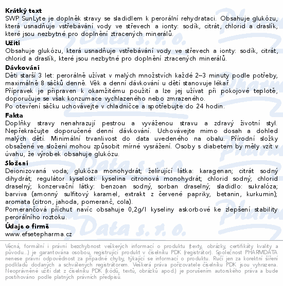 SWP SunLyte perorálního roztoku 8ks