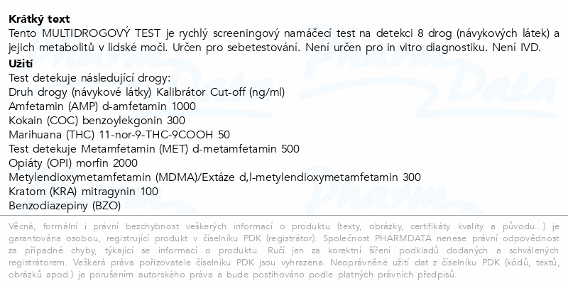 Biotest Multidrogový test z moči 1ks