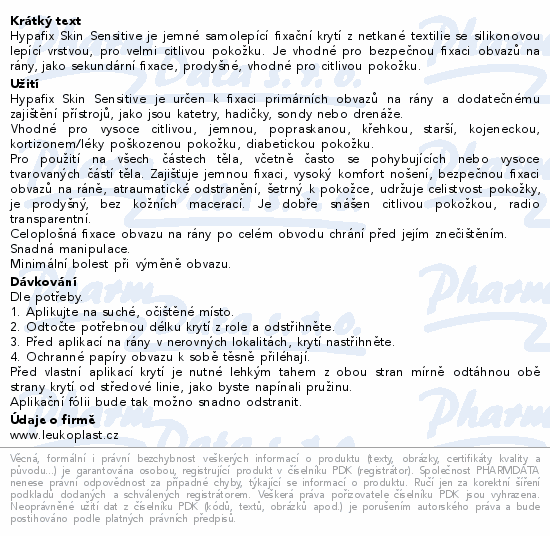 Leukoplast Hypafix Skin Sensit.fix.krytí 15cmx5m