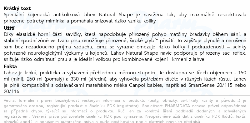 Canpol babies Lahev antikol.NATURAL SHAPE 150ml