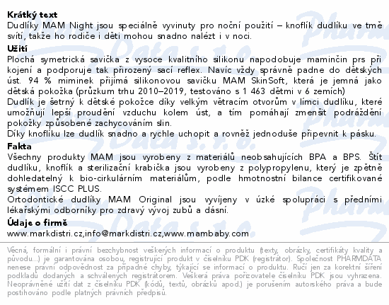 MAM Dudlík Original Night box 6+m růžový/žlutý 2ks